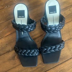 Dolce vita leather braid sandal/heel. New. Never worn, no box or tags.